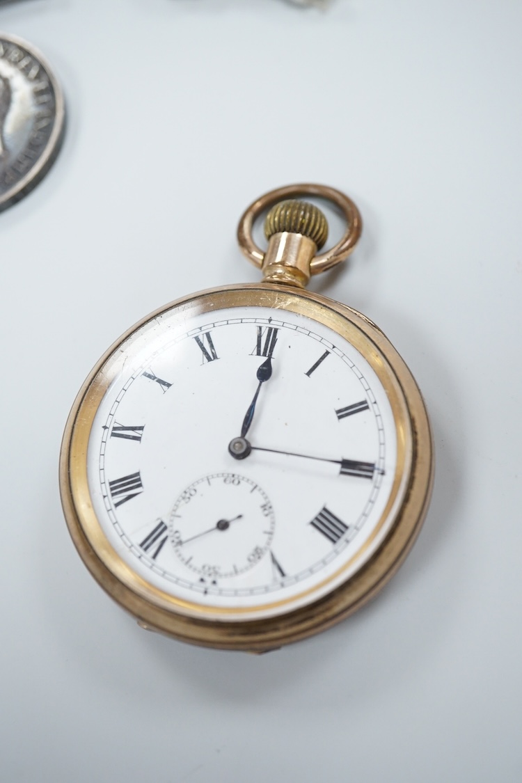 A cased WWI compass, an RG watch and a medal awarded to 33486 PTE. N. FRANCE. LING. R.